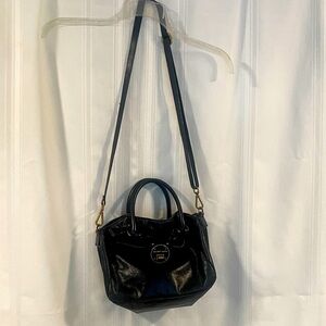 Elliot Lucca Black Leather Handbag Medium size USED Crossbody Satchel